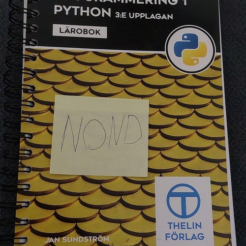 Programmering 1 med Python - Lärobok av Jan Sundström