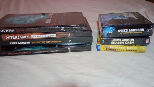 7 x Ljudböcker med svenskt tal, INPLASTADE/OÖPPNADE på CD-ROM/SKIVA