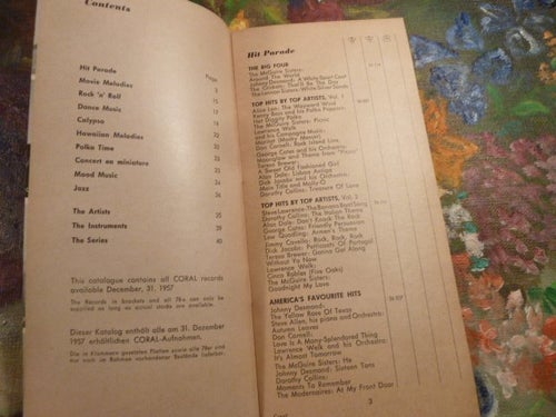 CORAL 1958, CATALOGUE, TIDNING