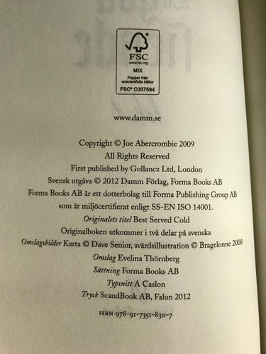 EN GOD FIENDE Joe Abercrombie 2012