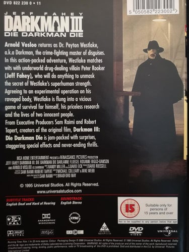 Darkman 3 - Die Darkman Die (1996) Bradford May med Jeff Fahey och Arnold Vosloo
