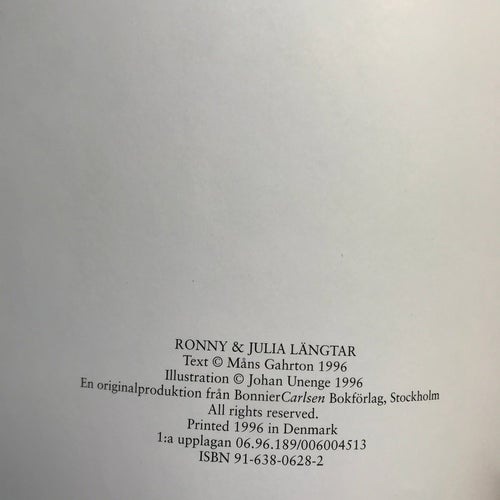 RONNY & JULIA LÄNGTAR + RONNY & JULIA OCH EN MILJON MONSTER Gahrton/Unenge