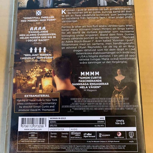 Kvinnan i guld,dvd
