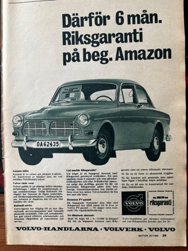 Volvo Amazon 1965 annons