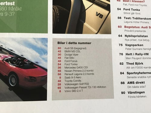 AUTO MOTOR & SPORT NR 16 2002 SAAB I TOPP ?,VIPER,M3 CSLMB WAGON,FORD TONKA