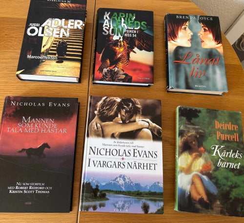 Bokpaket – 6 inbundna romaner/deckare av Jussi Adler-Olsen, Karin Alvtegen m.fl.