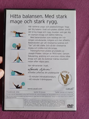 DVD Pilates by Casall med Annette Lefterow - Balansboll DVD