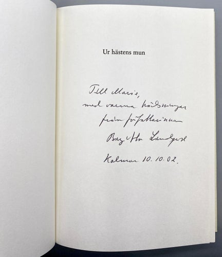 Ur hästens mun - Dedikationsex. av Birgitta Lindqvist