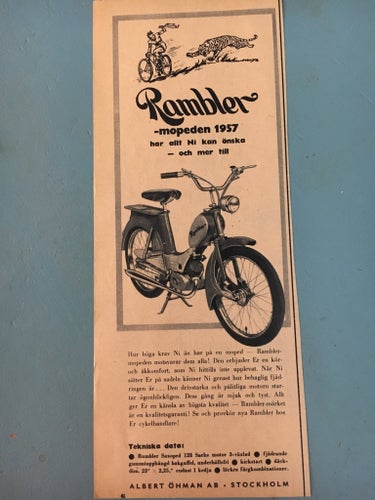 Rambler moped annons 1957