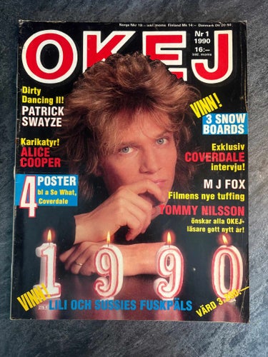 Tidningen OKEJ ! Nr 1 - 1990 , MED POSTERS !!!