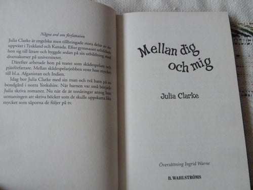 MELLAN DIG OCH MIG, J. CLARKE, 2003, BÖCKER