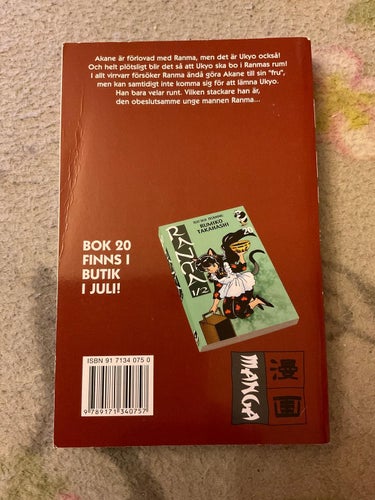 Ranma vol 19 - svenska manga anime fantasy rumiko takahashi inu yasha inuyasha