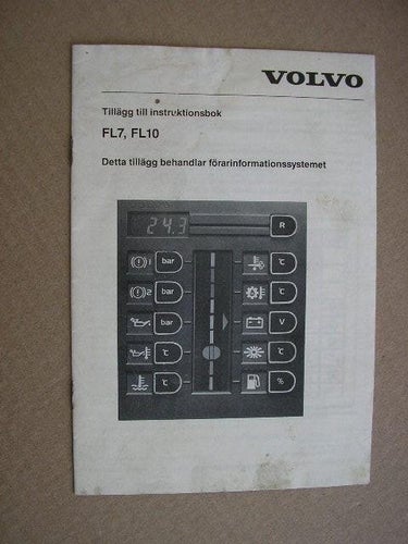 VOLVO Tillägg Instruktionsbok Lastbil FL7 FL10