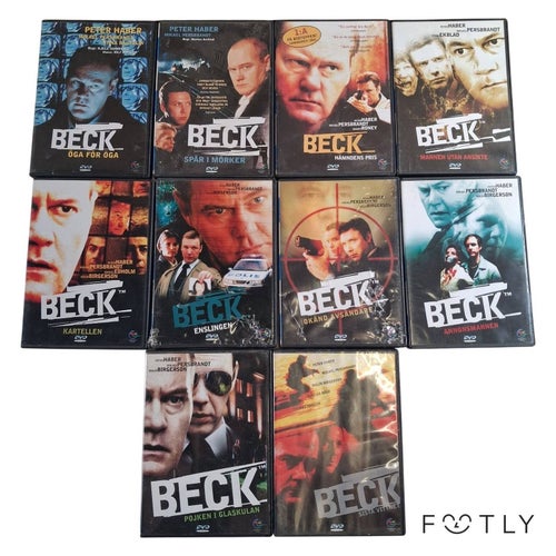 10 st Beck DVD Filmer Svensk Deckare Peter Haber Mikael Persbrandt Thriller