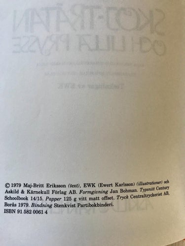 SKOJ-TRÄTAN OCH LILLA PRYSSE Maj-Britt Eriksson 1979