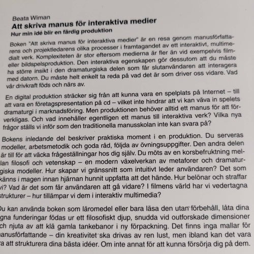 Att skriva manus för interaktiva medier