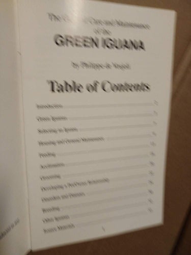 The General Care and Maintenance of Green Iguana by Philippe de Visjoli