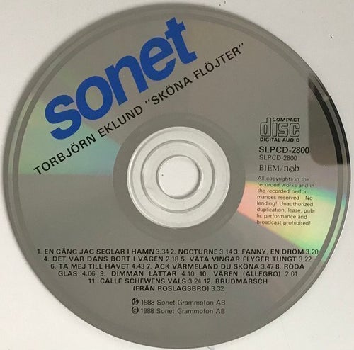 CD - Torbjörn Eklund – Sköna Flöjter