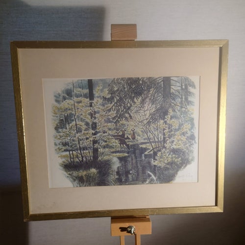 HARALD WIBERG-1975. TRYCK, MÅTT I GLASAD RAM 47 x 40 CM.