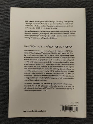 Handbok i att använda ICF och ICF-CY, Mia Pless & Mats Granlund