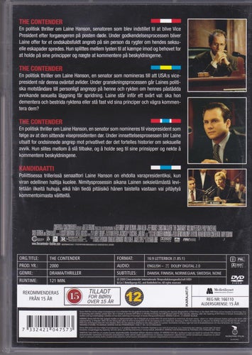 DVD / The Contender / Gary Oldman, Christian Slater, Joan Allen / Nyskick