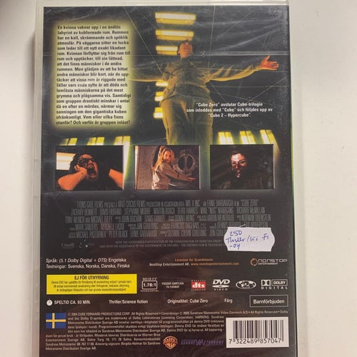 CUBE ZERO. DVD THRILLER / SCI-FI -04. INPLASTAD