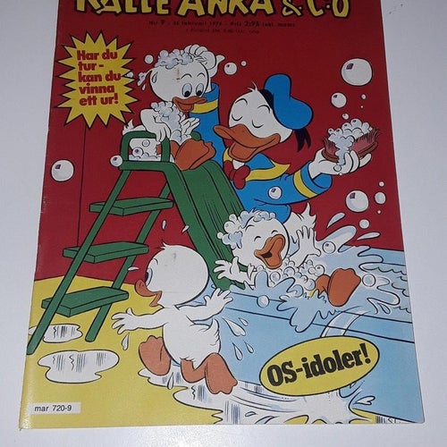 Kalle Anka 1976 nr 9 med bilaga som sitter fast VF-NM