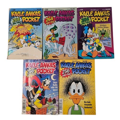 Kalle Ankas Pocket - 5 st 130, 134, 135, 145, 146
