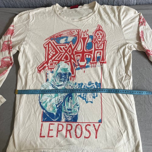 Death "Leprosy" vit långärmad t-shirt, storlek L