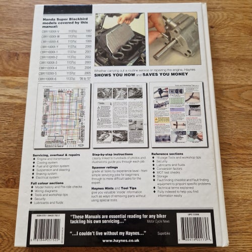 Honda CBR1100XX Super Blackbird '97 to '07 Haynes Service & Repair Manual