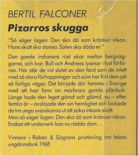 PIZARROS SKUGGA - Bertil Falconer (HÅRD PÄRM)
