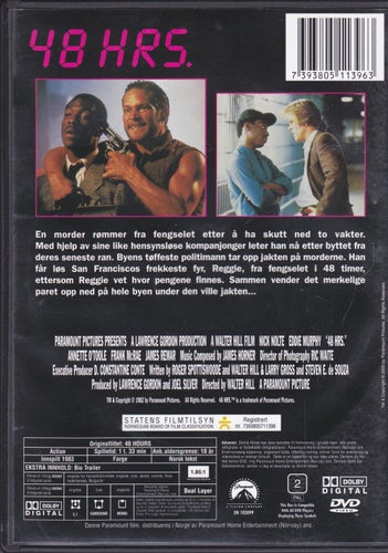 DVD / 48 HRS. / Nick Nolte, Eddie Murphy, James Remar / Nära nyskick