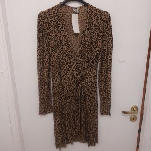 Stajl brun klänning leopardmönstrad One Size