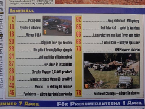 4 Wheel Drive nr 3 1999: Tri-Star F-250, Toyota Hilux, Chrysler Voyager 3,8 AWD