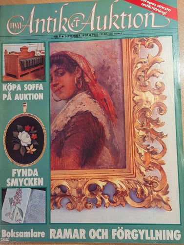 TIDNING: Antik & Auktion Nr 9, 1983 (Smycken, soffor, Porsgrund m.m.)