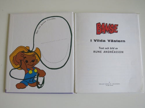 BAMSE - BAMSE i VILDA VÄSTERN - BEG. INB. BOK - KÄRNAN - SAMLARE