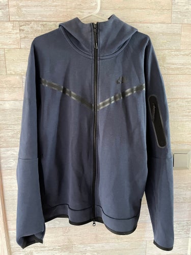 Nike Tech blå hoodie, storlek L vårjacka jacka