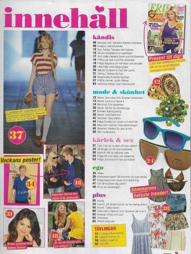 FRIDA nr 11 2010 mode reportage kändisar Liam Hemsworth Erik Grönwall Selena Gom