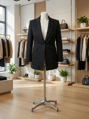 Elegant svart kavaj i lyxig textur