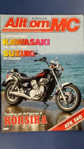 Allt om MC nr 6 1986: Kawasaki VN 750, Susuki VS 750 GL Intruder, ATK 560