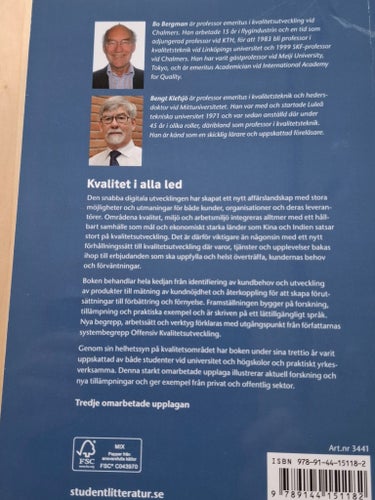 Kvalitet i alla led av Bo Bergman och Bengt Klefsjö, Tredje upplagan