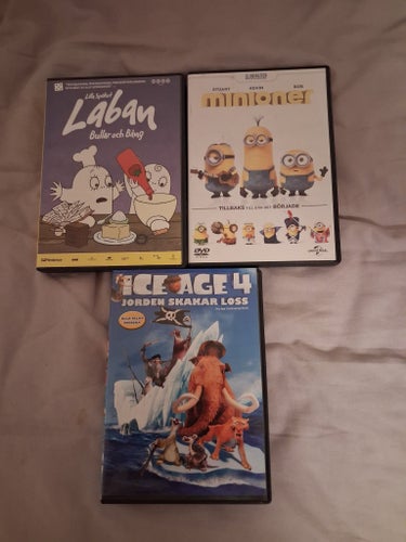 Laban Bullar och Bång, Minioner, Ice Age 4 DVD-filmer