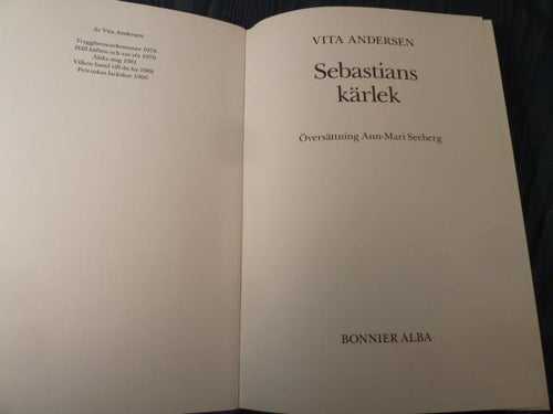 SEBASTIANS KÄRLEK, V. ANDERSEN, 1998,  BÖCKER