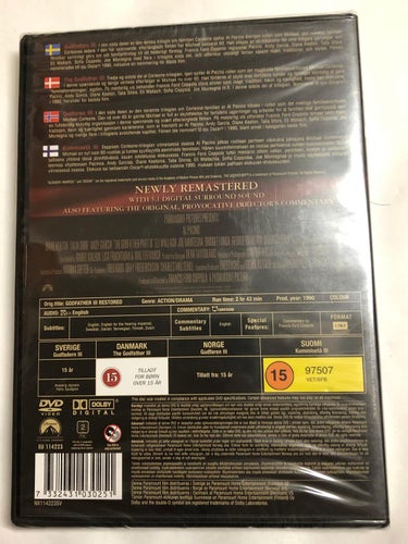 DVD The Godfather Part III INPLASTAD