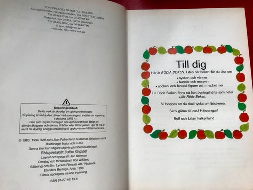 RÖDA BOKEN Läsebok för årskurs 2 Rolf och Lilian Falkenland 1998