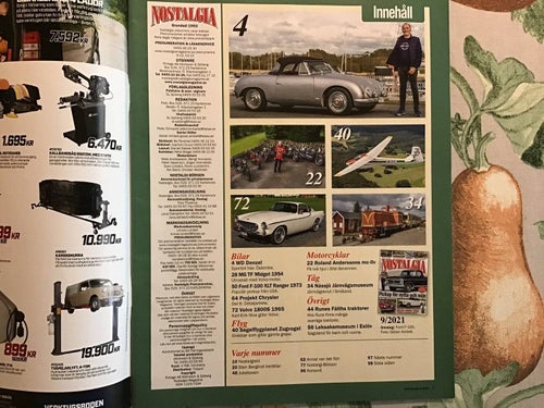 NOSTALGIA NR 9 2021 VOLVO P1800,ESLÖV LEKSAKM,NÄSSJÖ JÄRNVÄG,MG,DENZELTRAKTOR