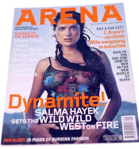 Arena magazine No.91 September 1999-Salma Hayek front cover-English issue-606g