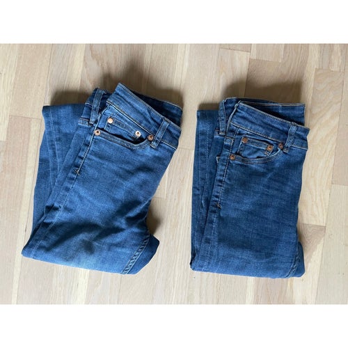 2 par mellanblå jeans från Lager157 i storlek XXS