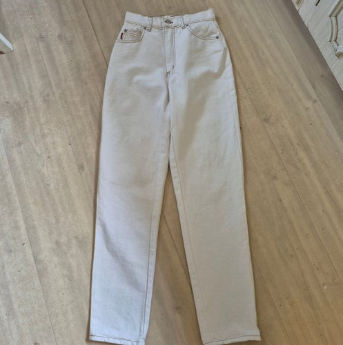 Vintage 80-tal H&M ROCKY vita jeans retro 100% kraftig bomull strl 27/30 (26/30)