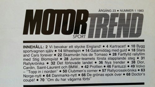Motor Trend (Sverige) nr 1 1983: Kit cars, Alvis